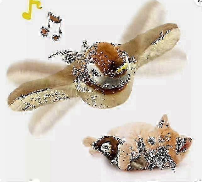 e Electronic Interactive Flying Bird Cat Toy Hanging Pet Flapping Wings Sparrow
