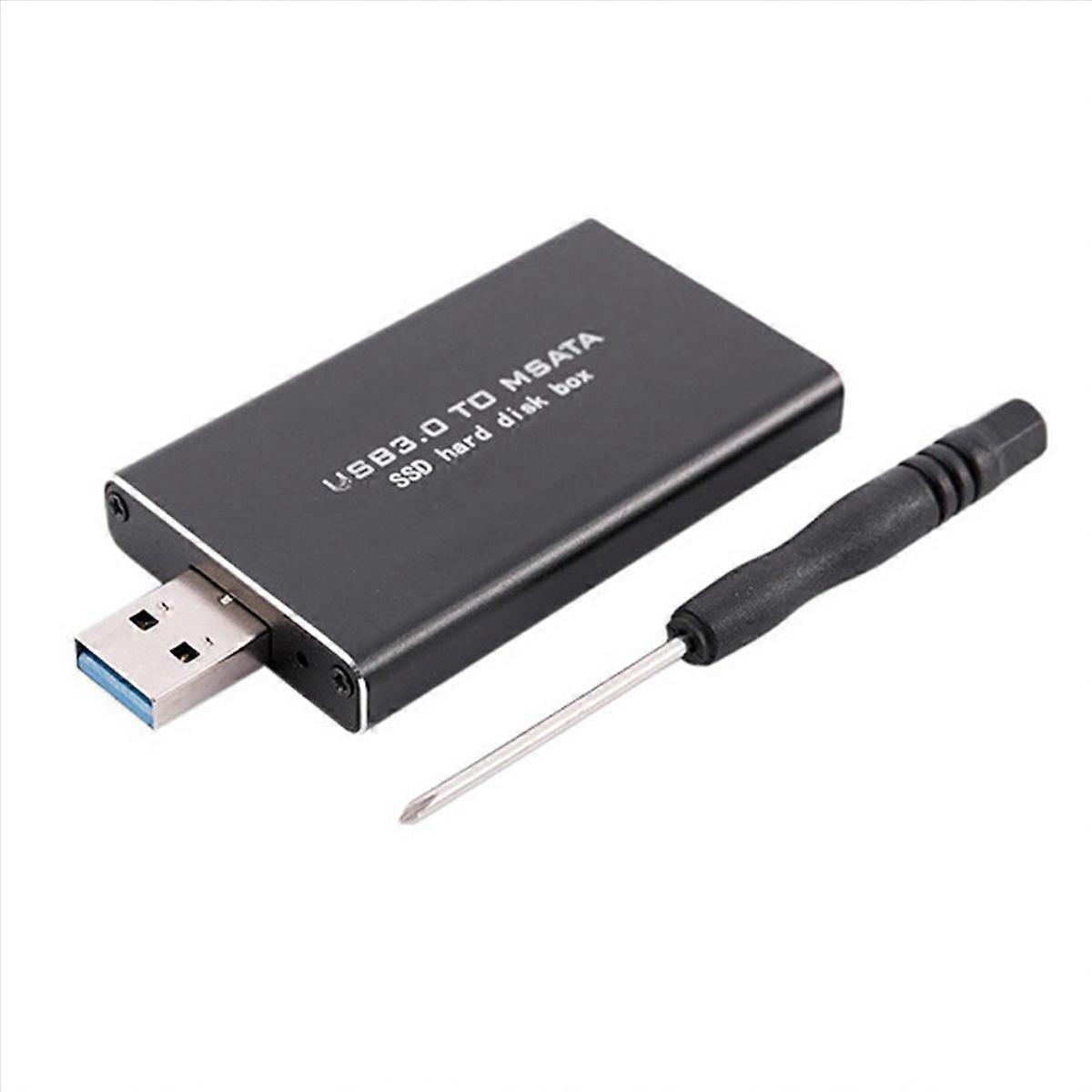 2X MSATA to USB USB 3.0 to MSATA SSD Enclosure USB3.0 to MSATA Case Hard Disk Adapter M2 SSD Externa