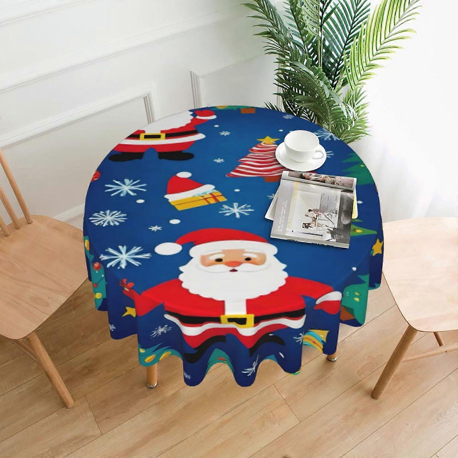 Merry Christmas Rectangular Tablecloth, Water Resistance Antiwrinkle Spillproof Soft Fabric, compatible with 60in Table