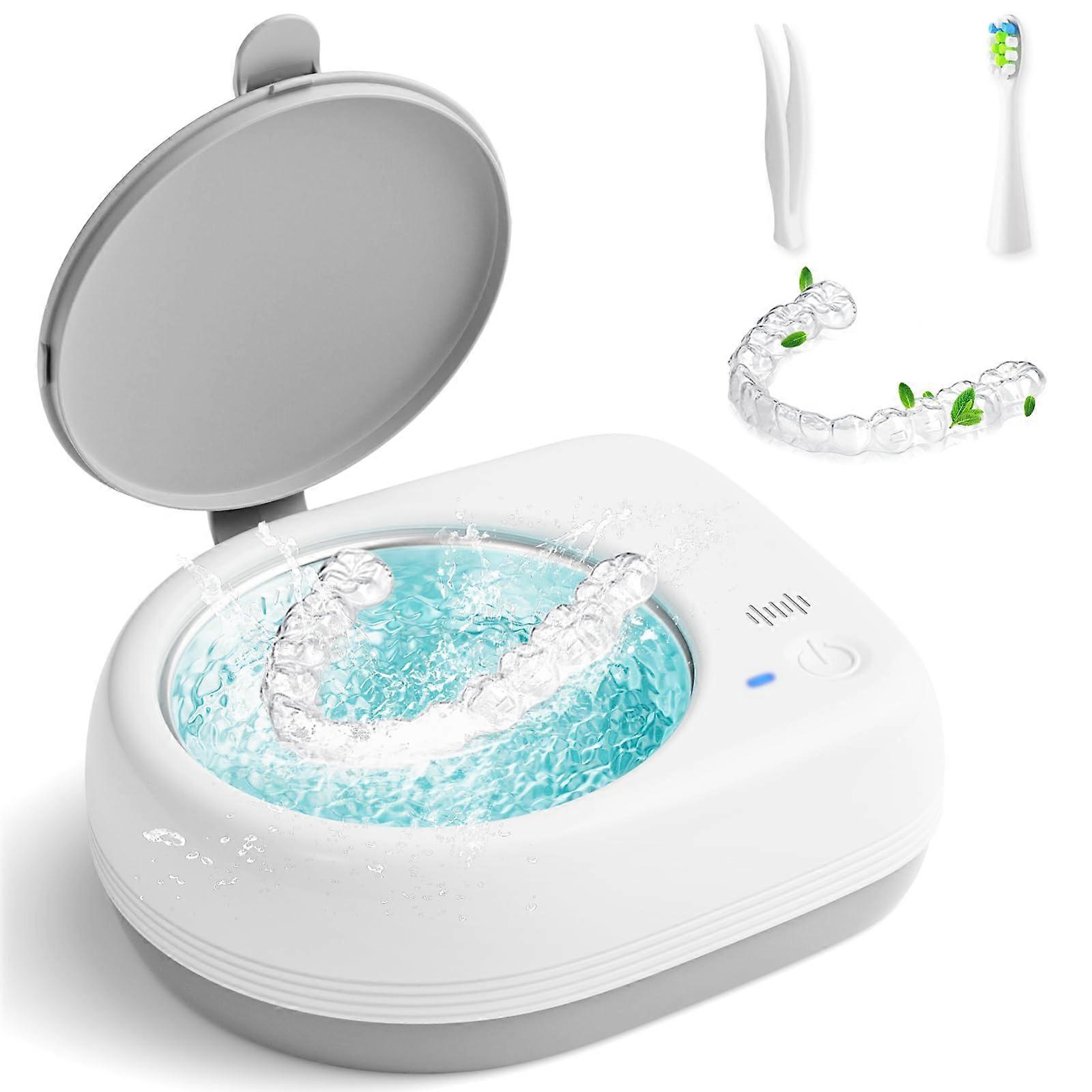 Ultrasonic Retainer Cleaner 2000mAh Cordless Dental Cleaning Machine for Mouth Guard and Aligners