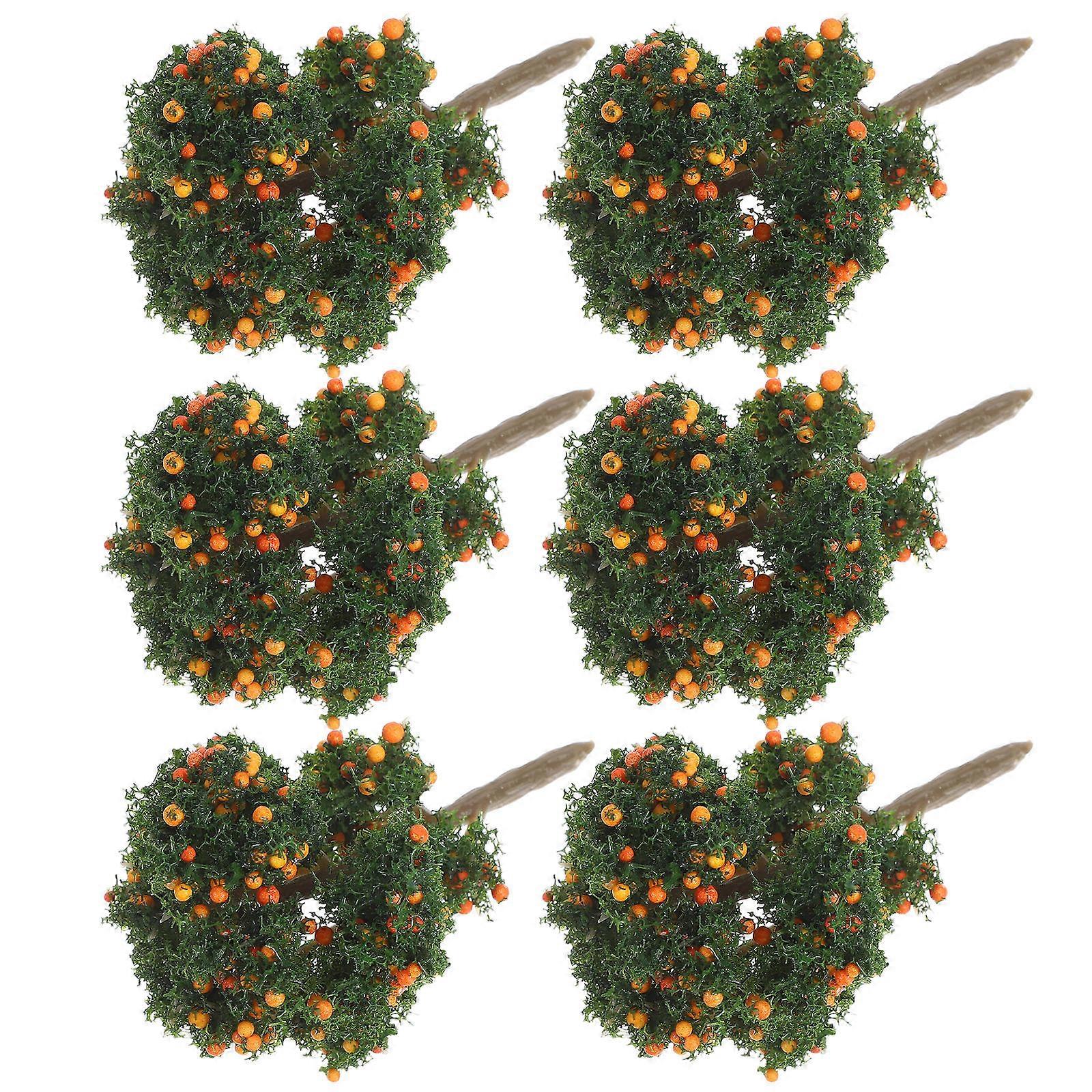 Simulation Fruit Tree Miniature Artificial Tree for Diorama Decorations 6Pcs