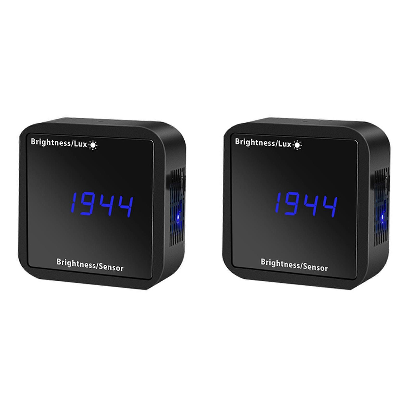 2X Tuya ZigBee Light Sensor Brightness Detector with Temperature Humidity Detection Display Smart Home Security Linkage