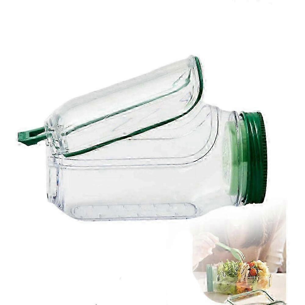 New Salad Pod with Sauce Dressing Container, Vertical Layering Salad Pod with Built-in Bowl, Portable Leakproof All-in-One Salad Lunch Box