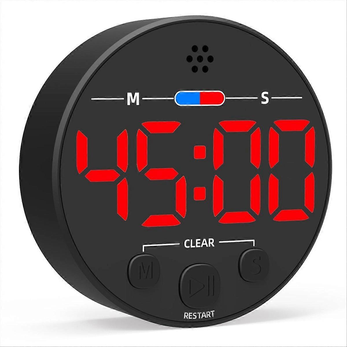 Visual Digital Timer with LED Display - Ideal for Kitchen, Red