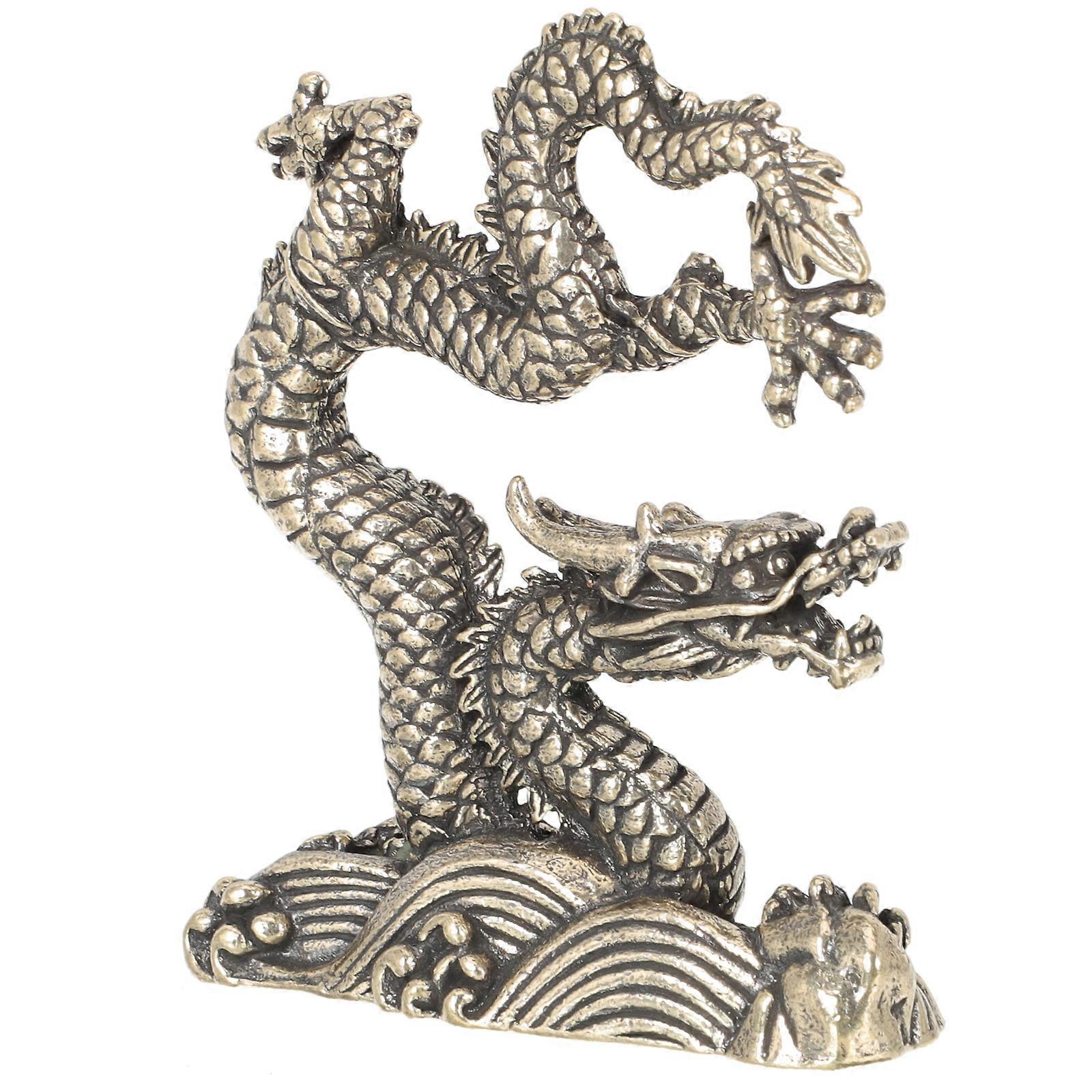 Copper Dragon Decor for Home Desk Ornament and Prosperity
