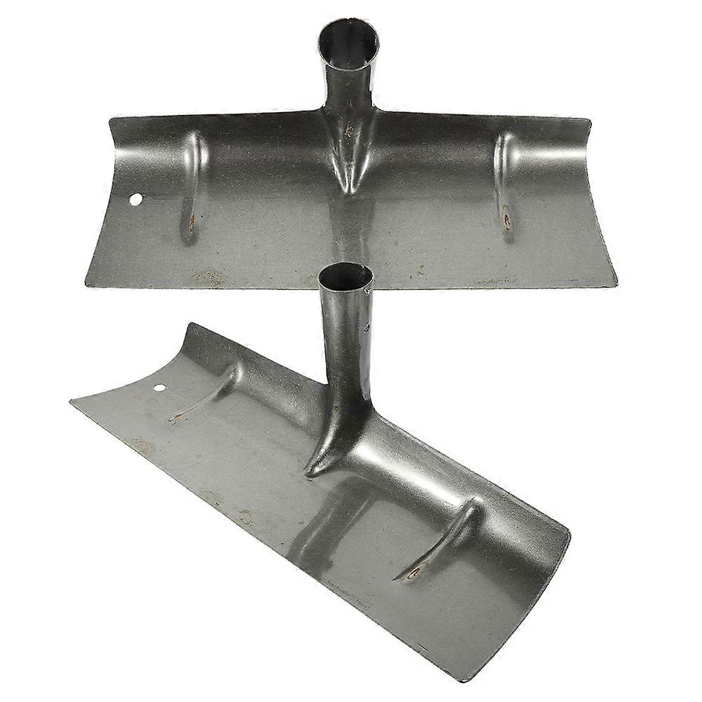Iron Manure Cleaning Head for Garden Use 2Pcs Durable Grey Replacement