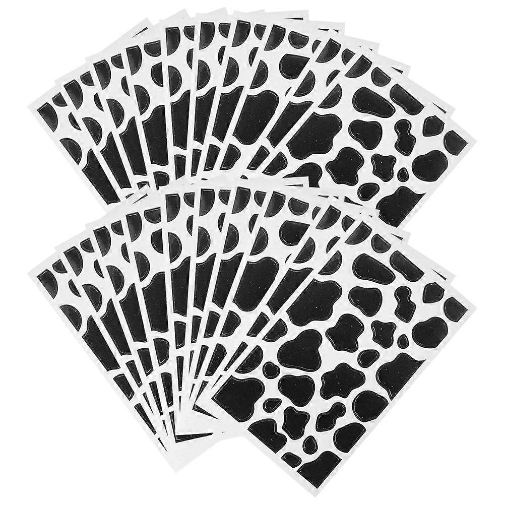 Cow Spots Pattern Sticker 100 Sheets For Decoration Gift Giving Rectangular Black 5.5X3.9In Decorative