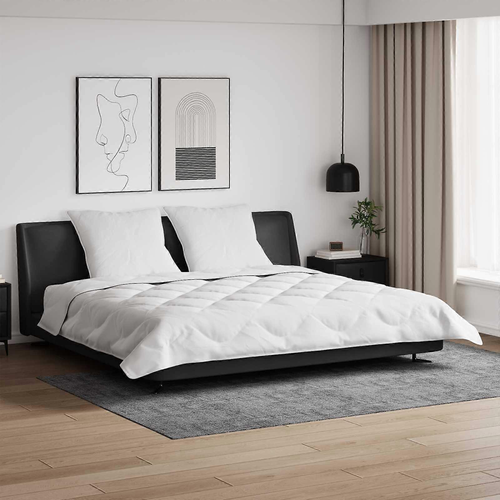 Winterbettdecke mit Kissen 3 pcs Weiß Mikrofaser