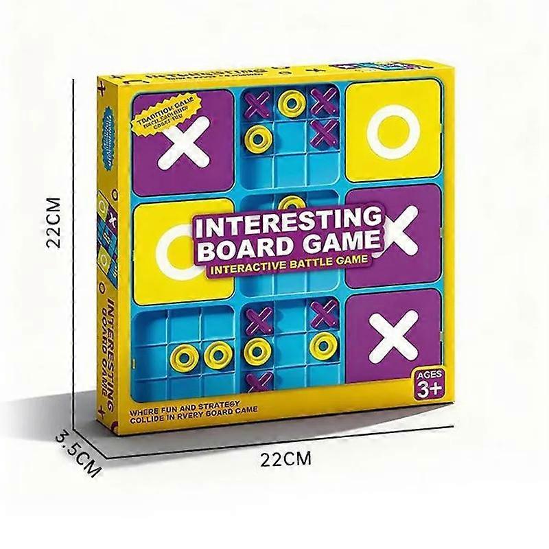 Kid Tic Tac Toe Board Games Table Toy Logical Thinking Challenge Brain Teasers Parent-Child Interactive Strategy Toys Xmas Gift