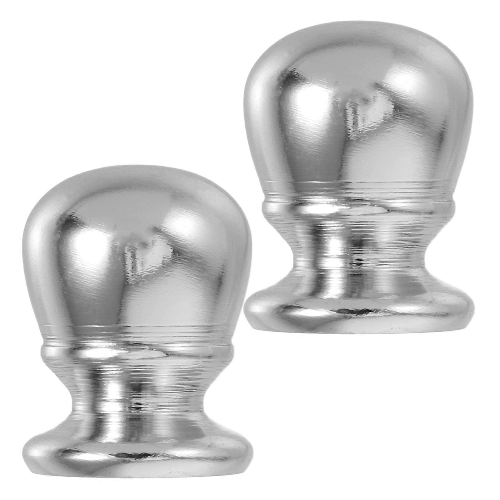 Durable Metal Lamp Finial Knobs for Home Decor Easy Installation Unique Design Silver 2pcs