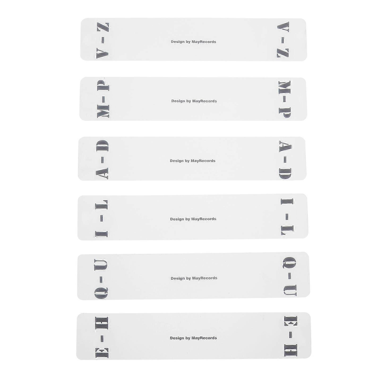 Record Divider Acrylic Cd Classification Card for Disc 6Pcs Transparent Labels