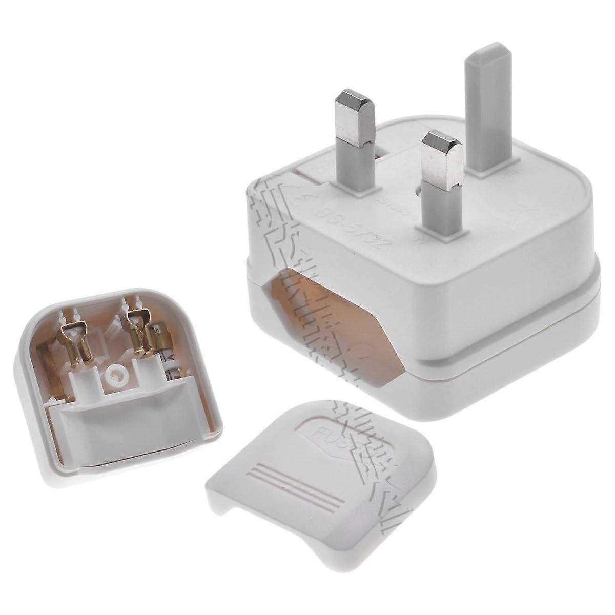 EU to UK Plug Adapter 2 Pin to 3 Pin Converter for Travel, Durable Build, Wide Compatibility