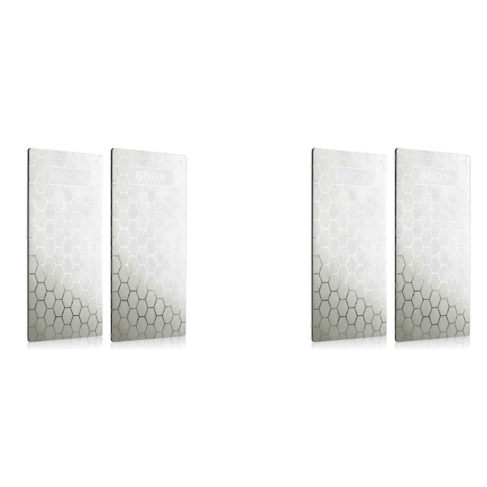 4PCS Diamond Sharpening Stone, Whetstone Honeycomb Surface Diamond Sharpener Plate with Non-Slip Base(600/1200 Grit)