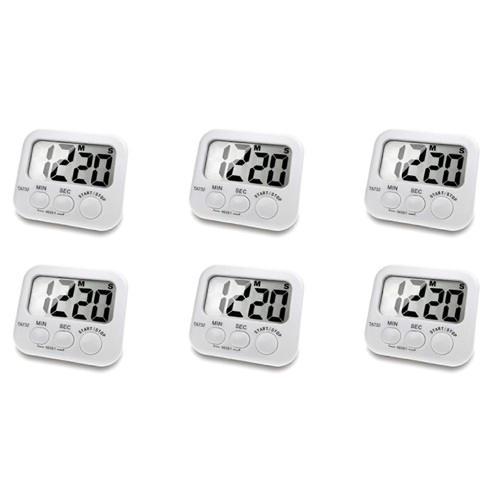 6X Digital Kitchen Timer, Large Screen Large Font Display, Magnetic Back Cooking Timer, Loud Alarm