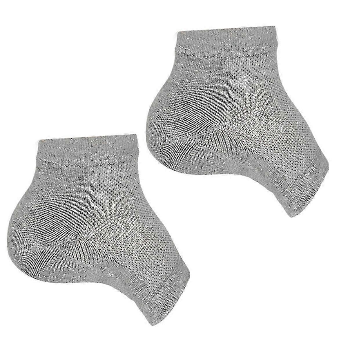 1 Pair Height Increase Socks Gel Heel Pad,Gray