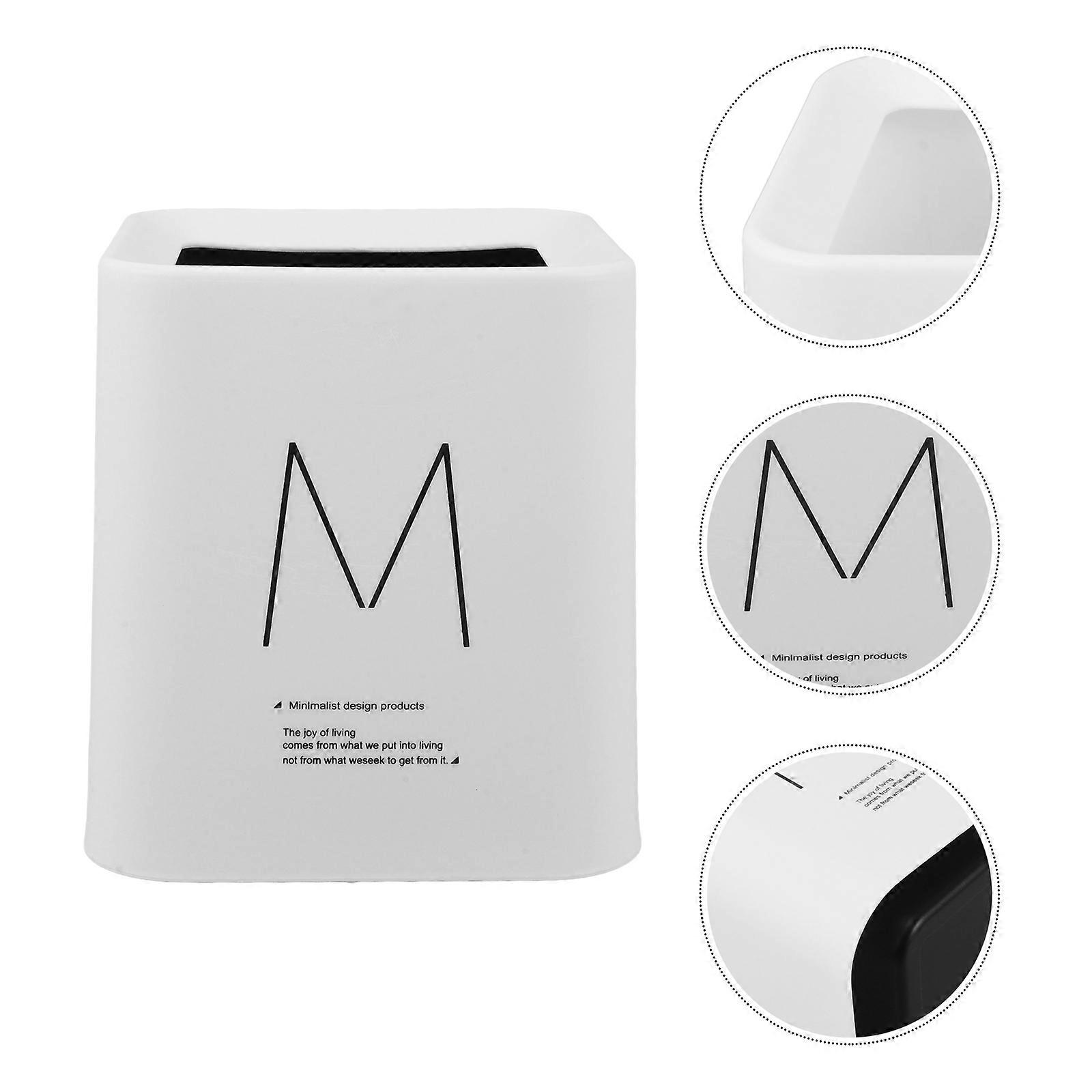 Desktop Trash Can for Home Table Trash Bin Mini Waste Can 1.5L White