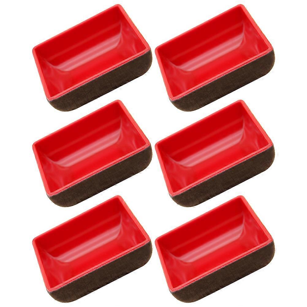 Seasoning Dishes for Sauce Serving 6Pcs Red Plates Set