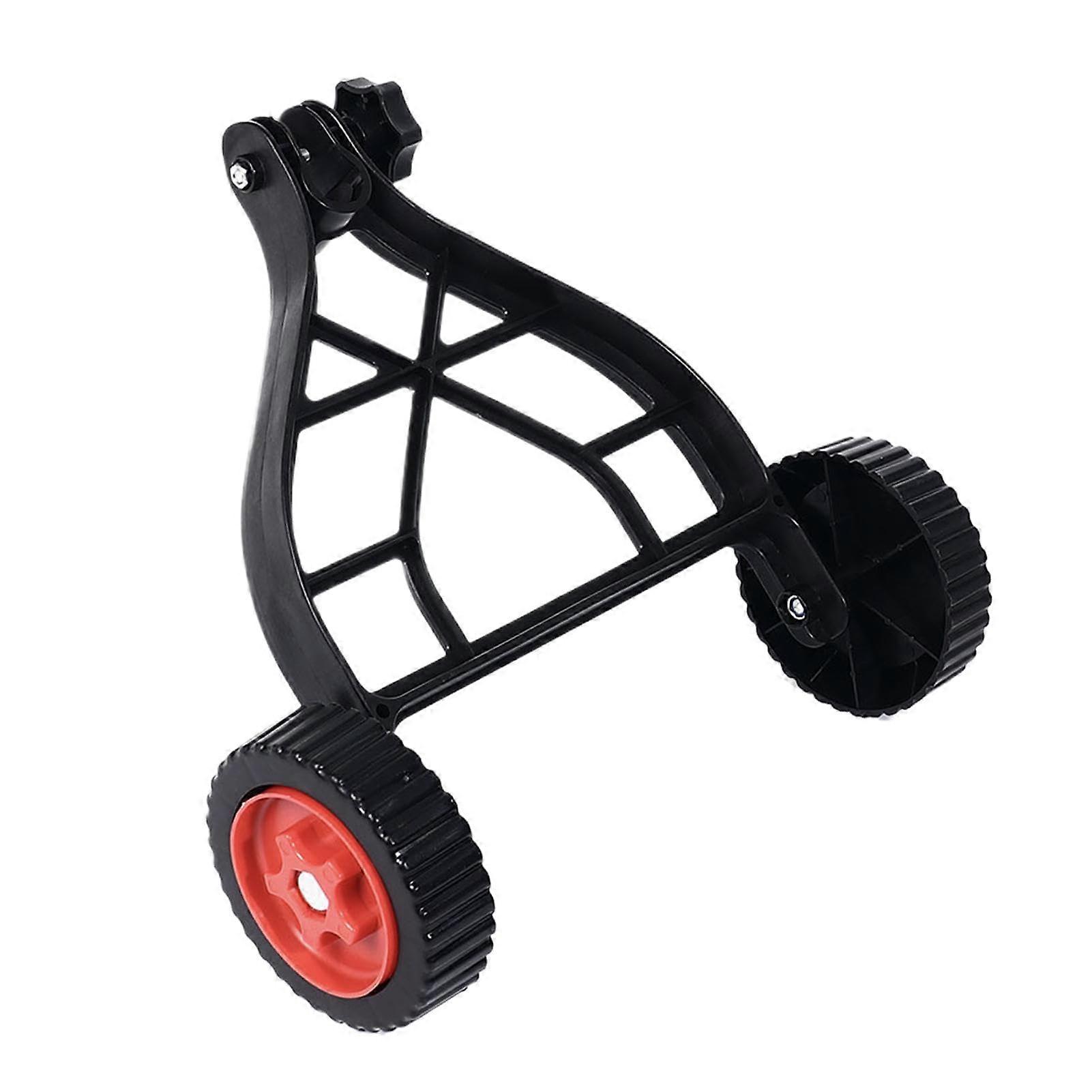 Adjustable Lawn Mower Wheels with Triangular Stability for Ergonomic Trimmer Support and Edging