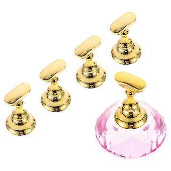 Nagel-Übungsständer, Kristallrosa, für Nagelkunst, 1 Set