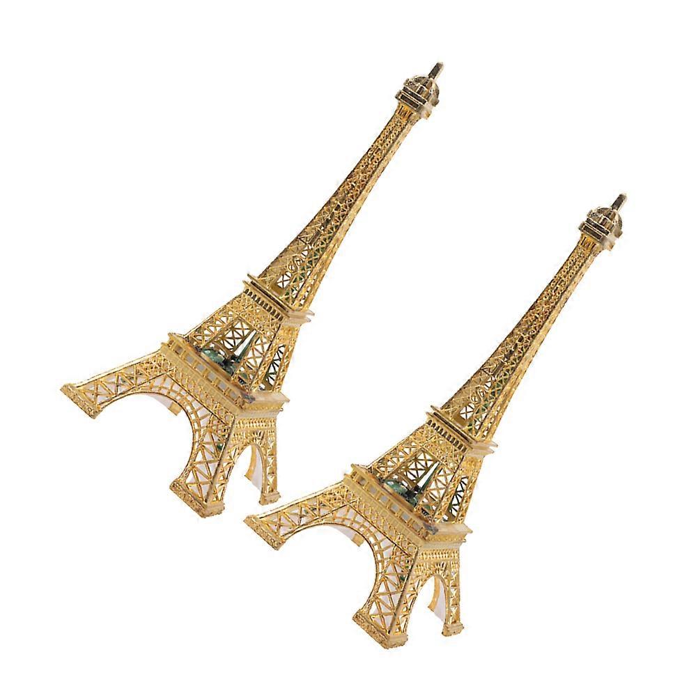 LED Light Eiffel Tower Decor for Desktop Decoration 2Pcs Architecture Model