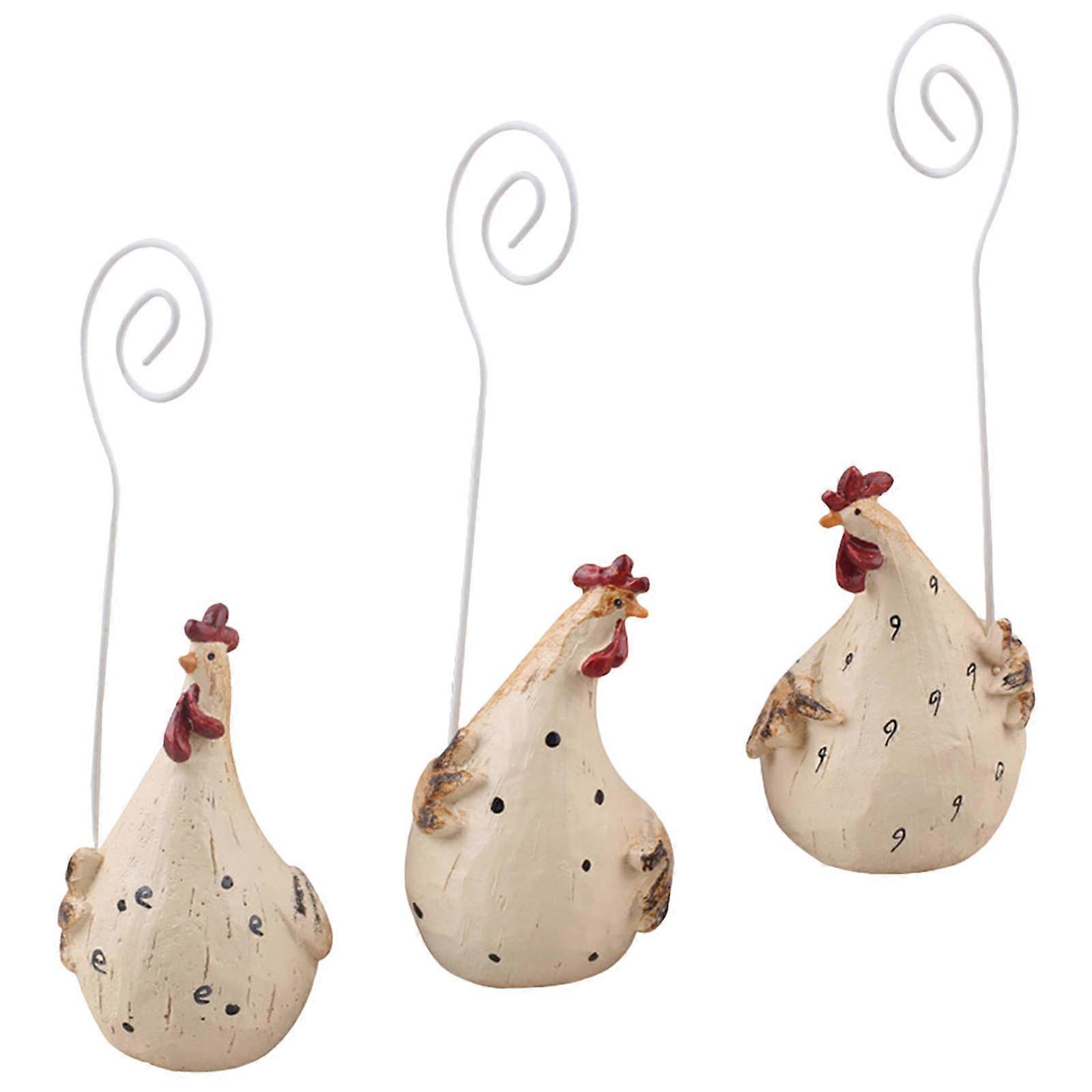 Assorted Color Chicken Card Stand for Decoration 3Pcs Set