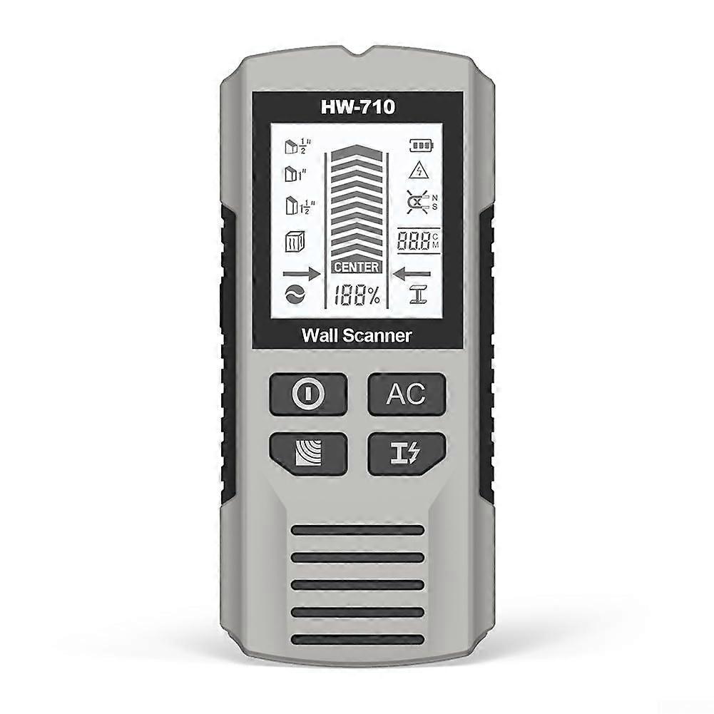 Stud Finder with Live Wire Detection and HD LCD Display, MultiMaterial Wall Scanner for Home Renovation (White)