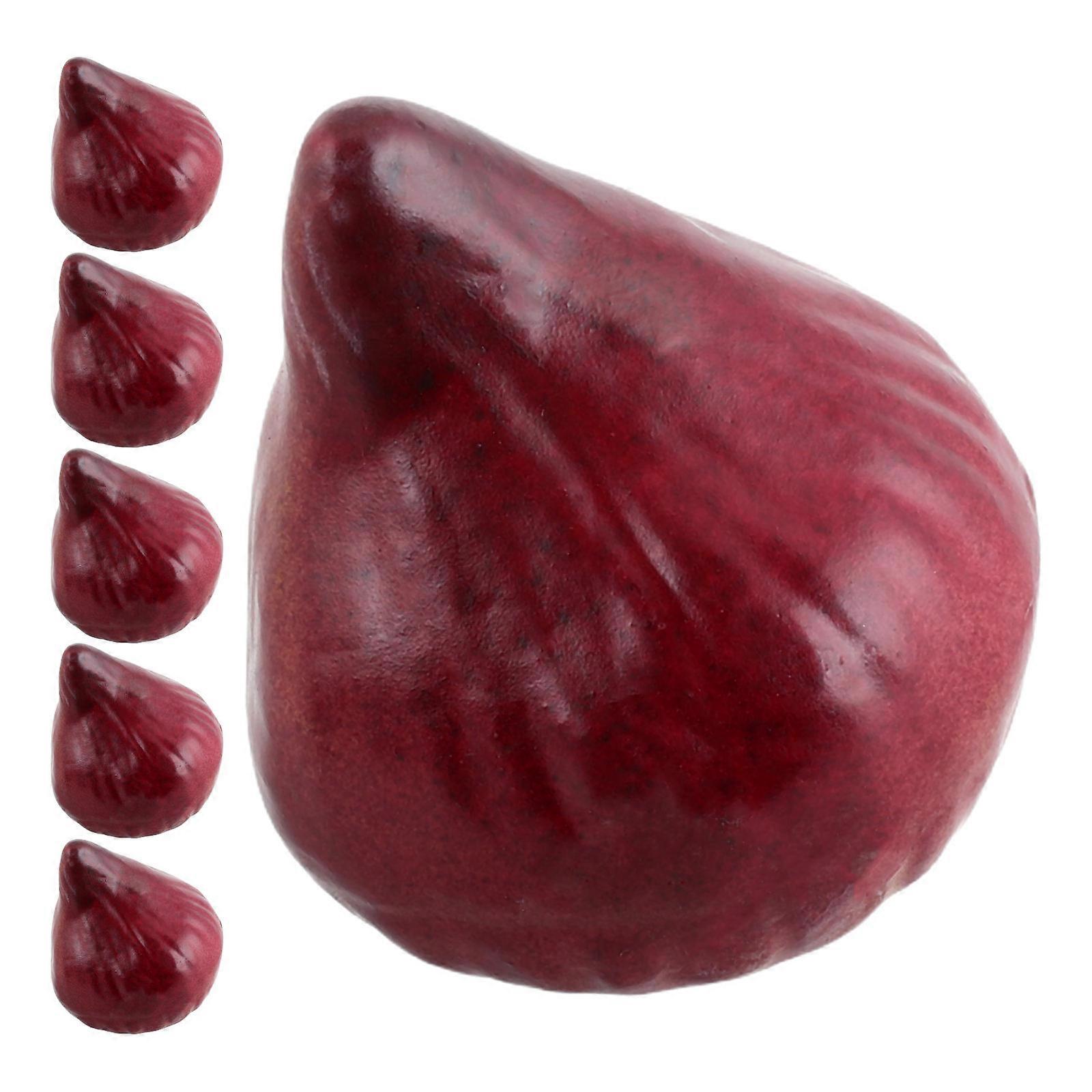Fake Fig Model in Dark for Home Use 6Pcs Simulated Fruit