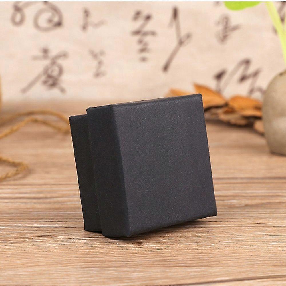 Square Cardboard Earring Jewelry Gift boxes with Sponge Inside Black 5x5x3cm