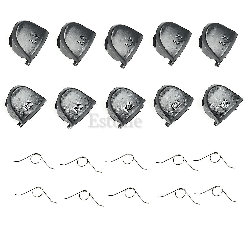 5 par svarta L2 R2 triggerknappar och 10x fjädrar för handkontroll