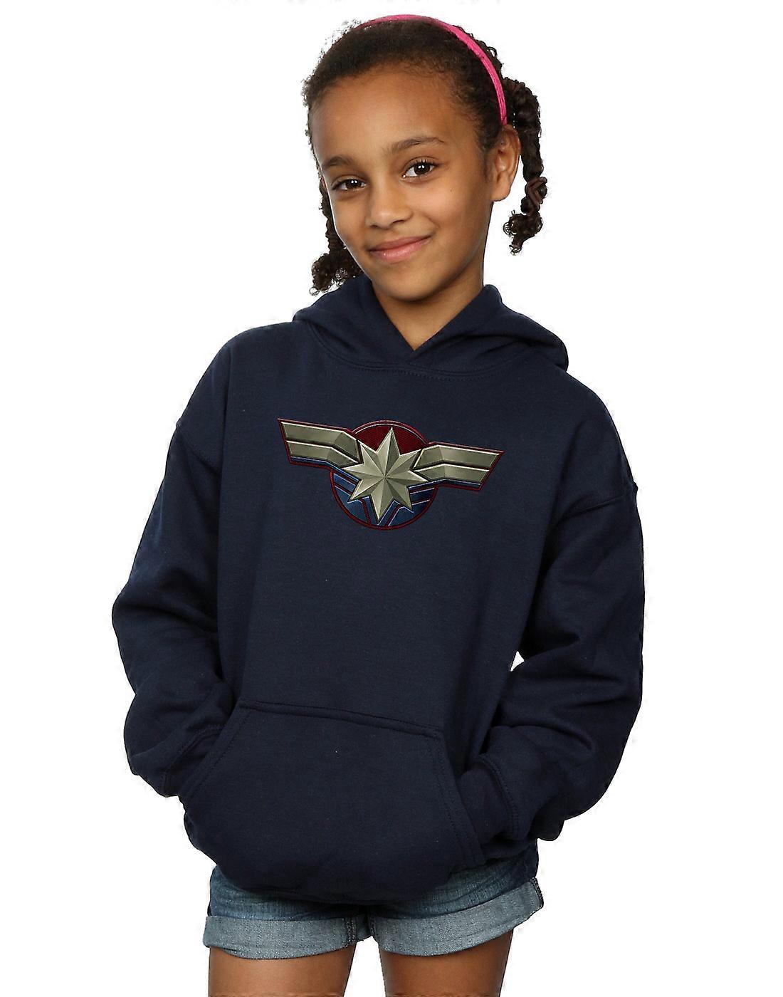 Marvel Mädchen Captain Marvel Brust Emblem Hoodie