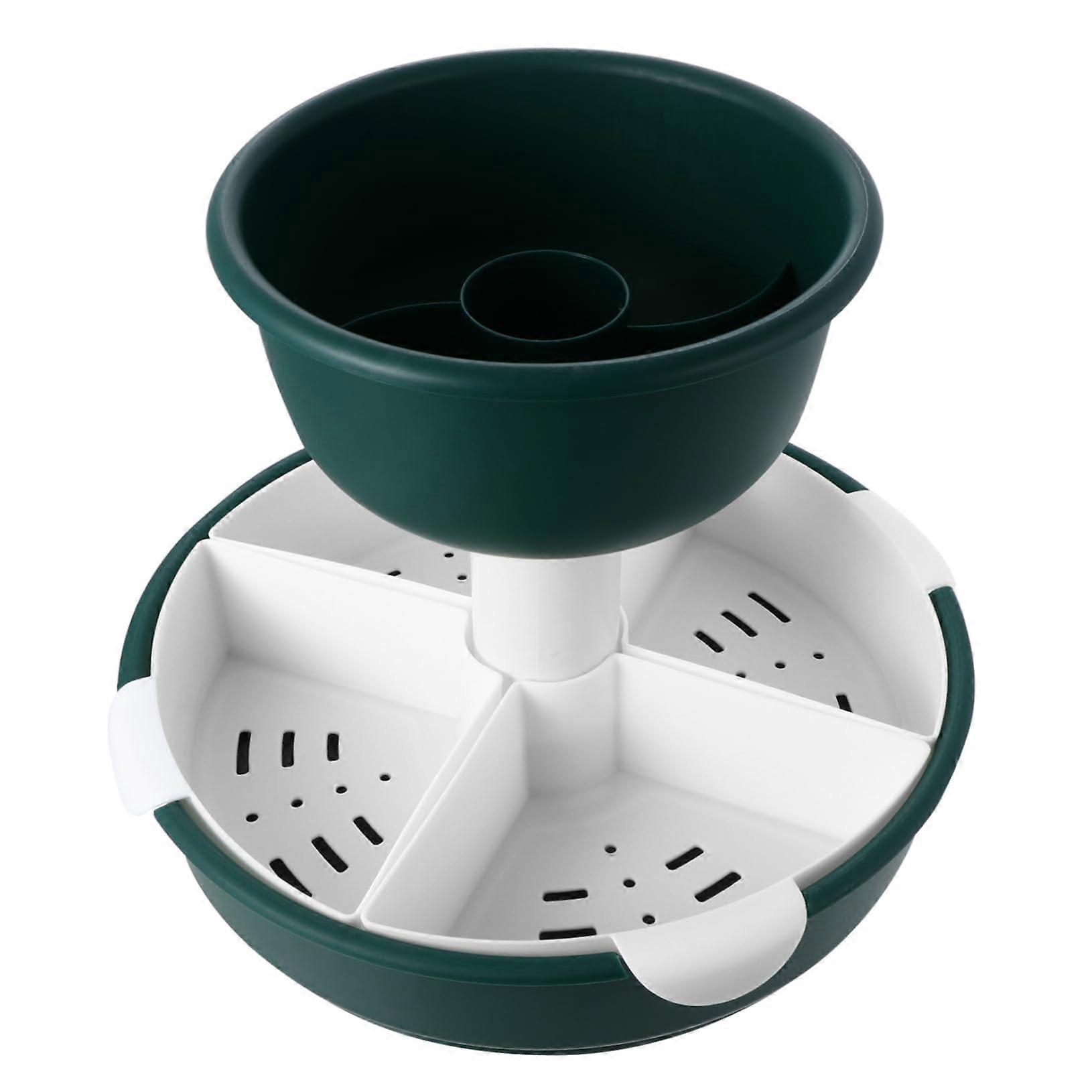 Double Layer Rotating Fruit Vegetable Draining Basket 360° Spin Fast Water Drain for Kitchen