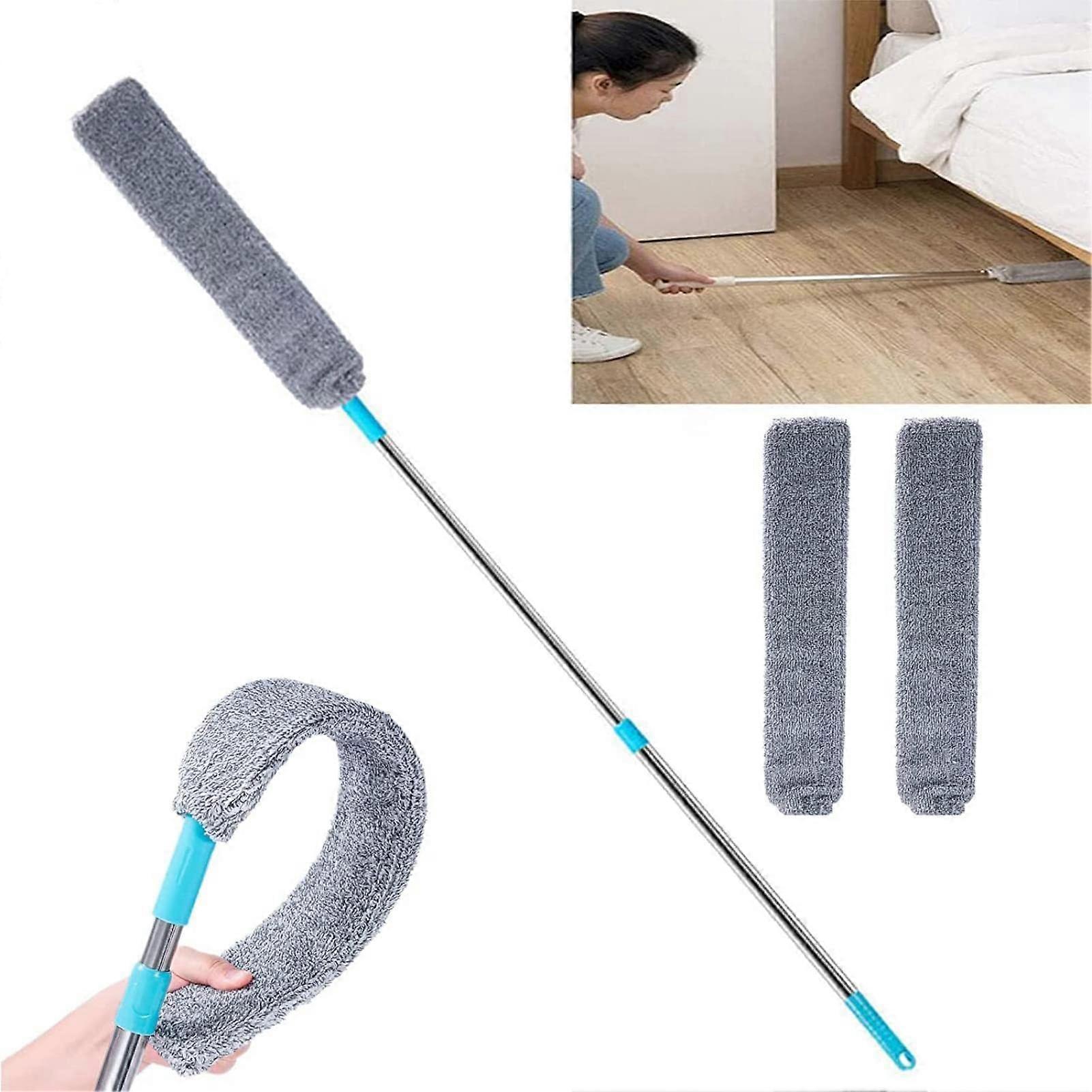 Extendable Microfibre Duster with Extra Long Stainless Steel Rod and Bendable Washable Head