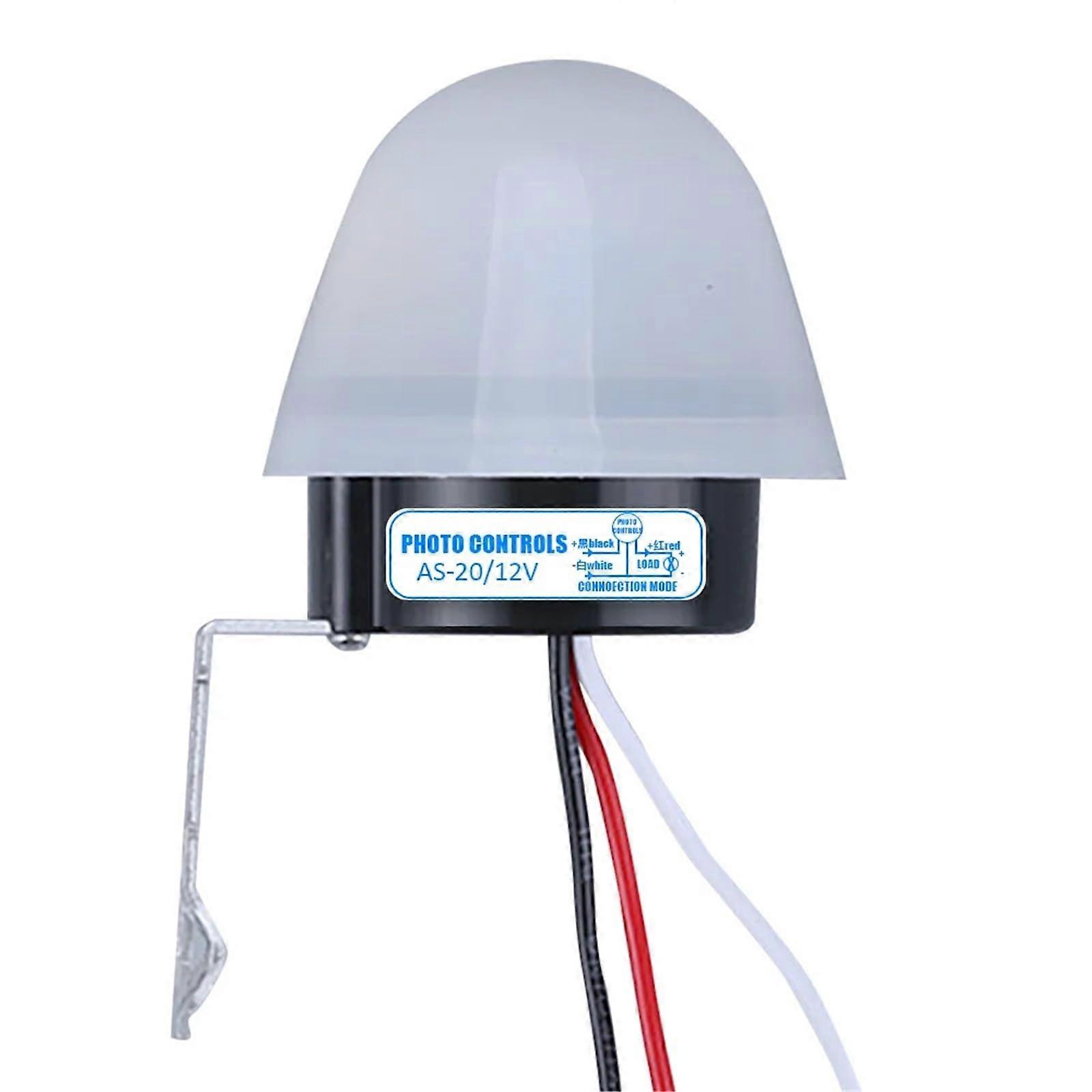 Photocell Light Switch DC 12V Waterproof Dusk to Dawn Sensor for Automatic Outdoor Lighting