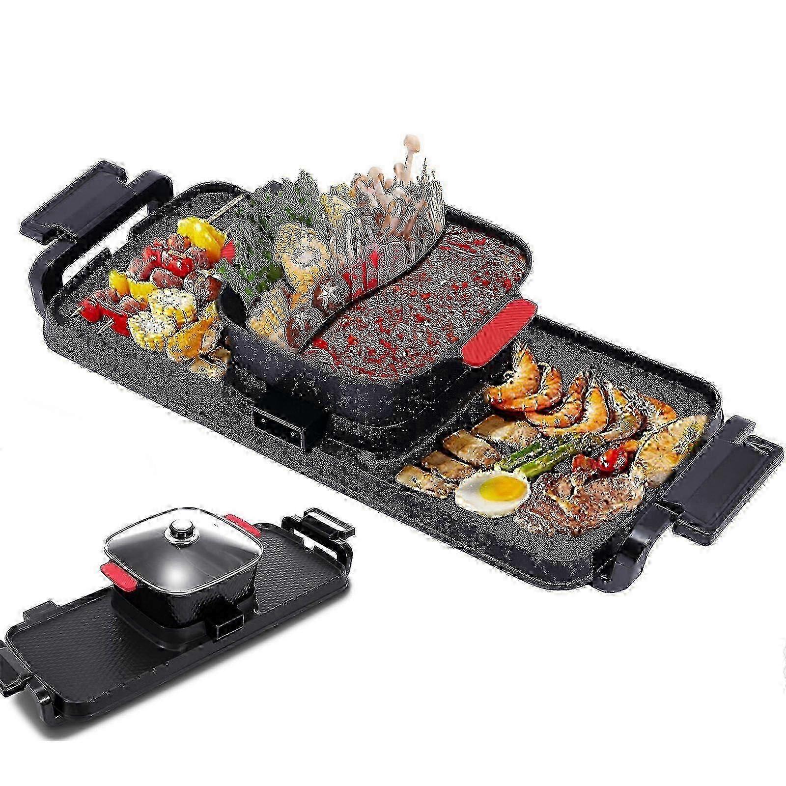 2 In1 Separable Hot Pot Barbecue BBQ Grilled Pan