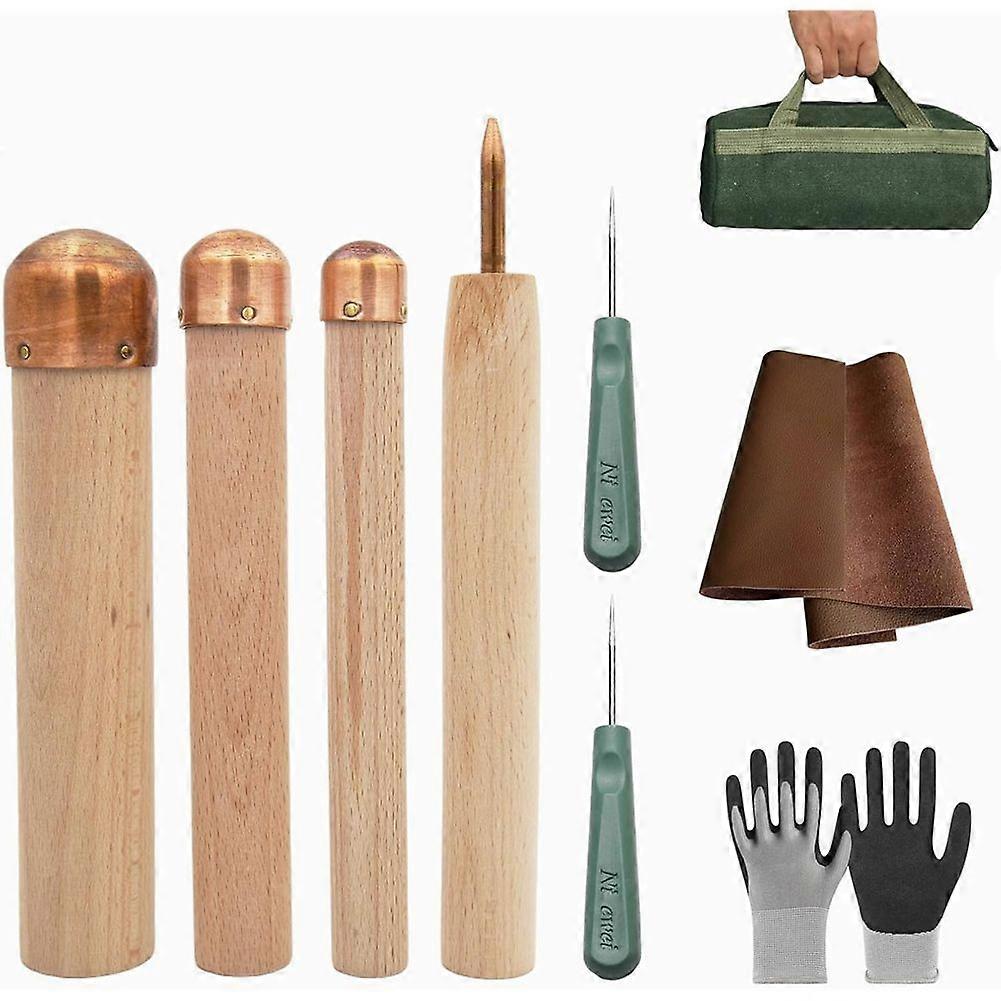 9 Pcs Knapping Tools, Knapping Kit for Pros and Beginners, Crafting Obsidian Stone and Crystal