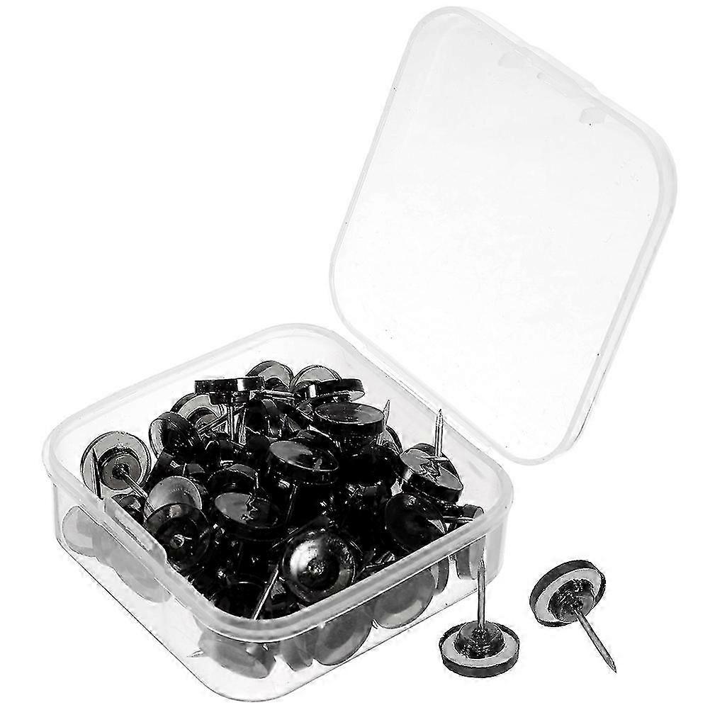 Black Plastic Pushpins Thumb Tack for Message Board Decoration 1 Box