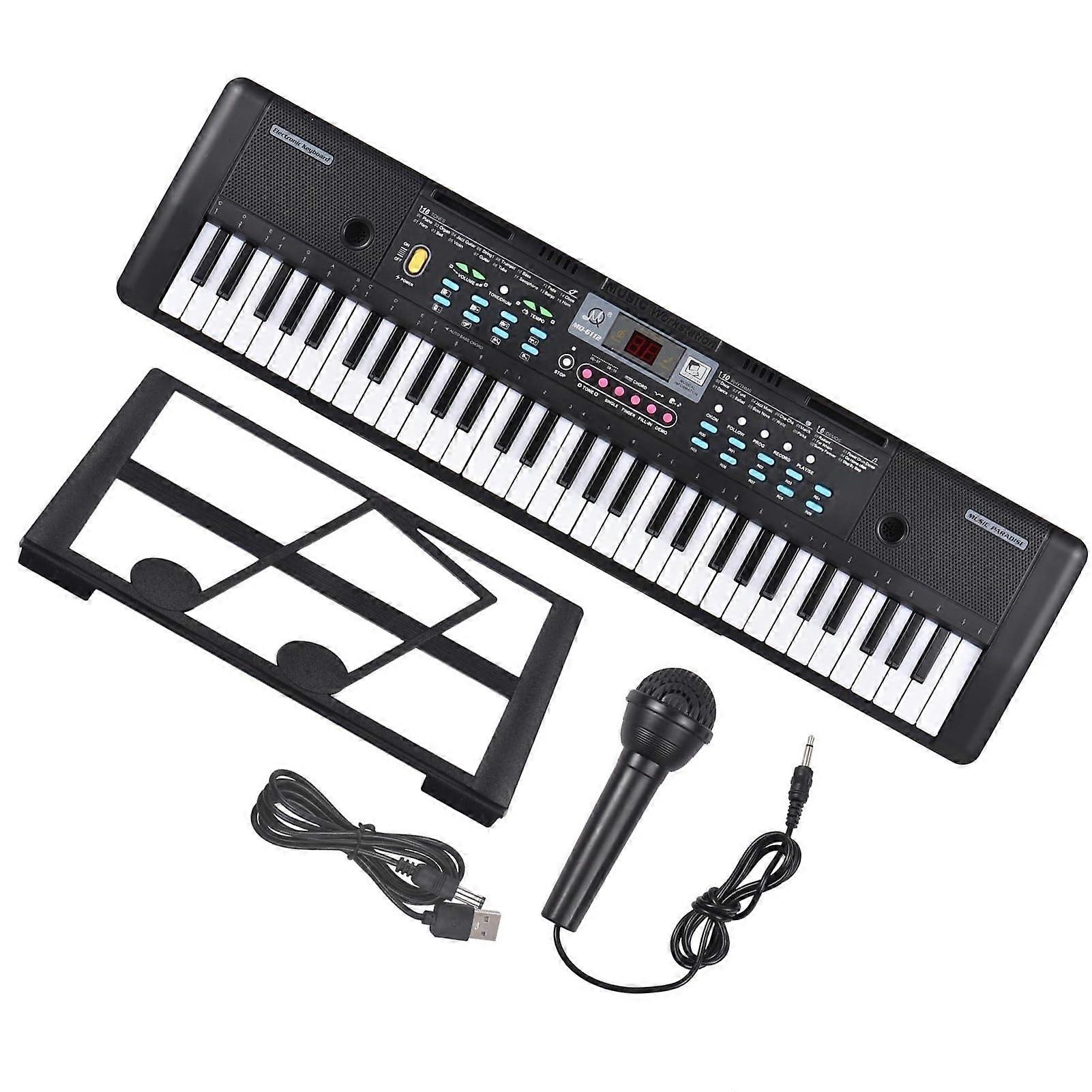 61 Key Electronic Keyboard with USB Microphone, LED Display, Builtin Speakers for Beginners