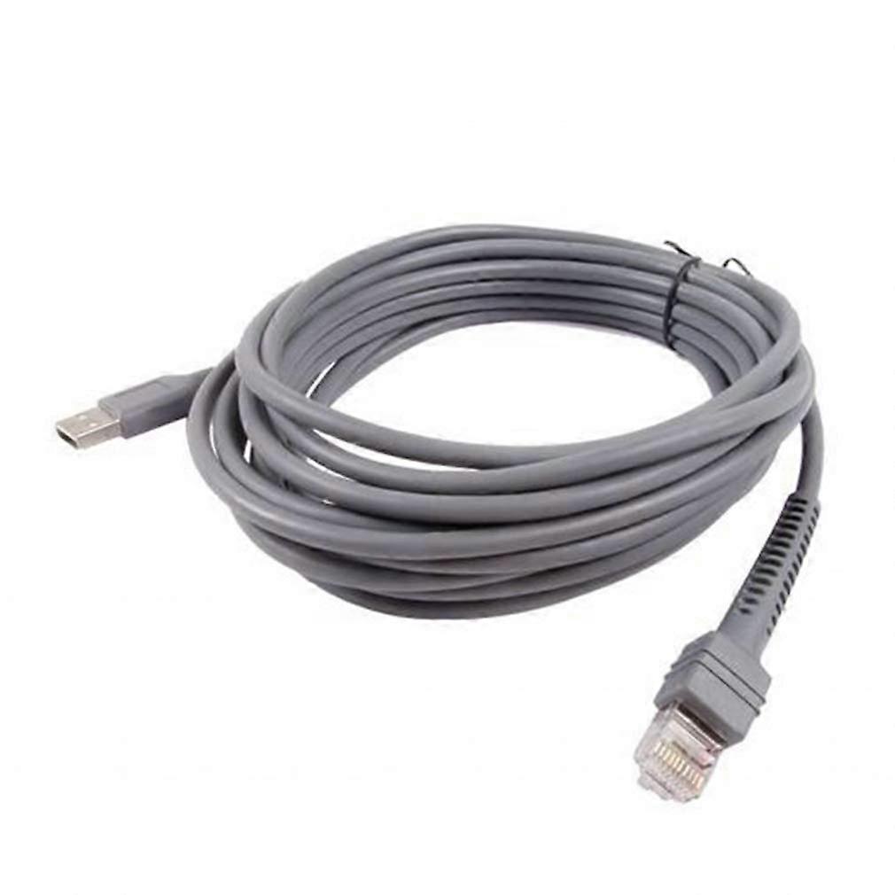 USB Cable 15ft CBAU10S15ZAR Durable Replacement RJ48 for Motorola Symbol Barcode Scanner