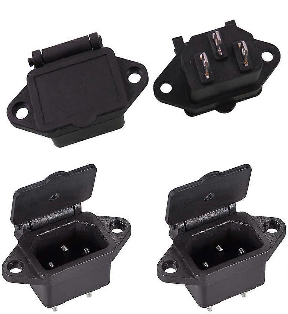 IEC320 C14 Male Plug - Chassis PCB Panel Socket, 4 Pcs