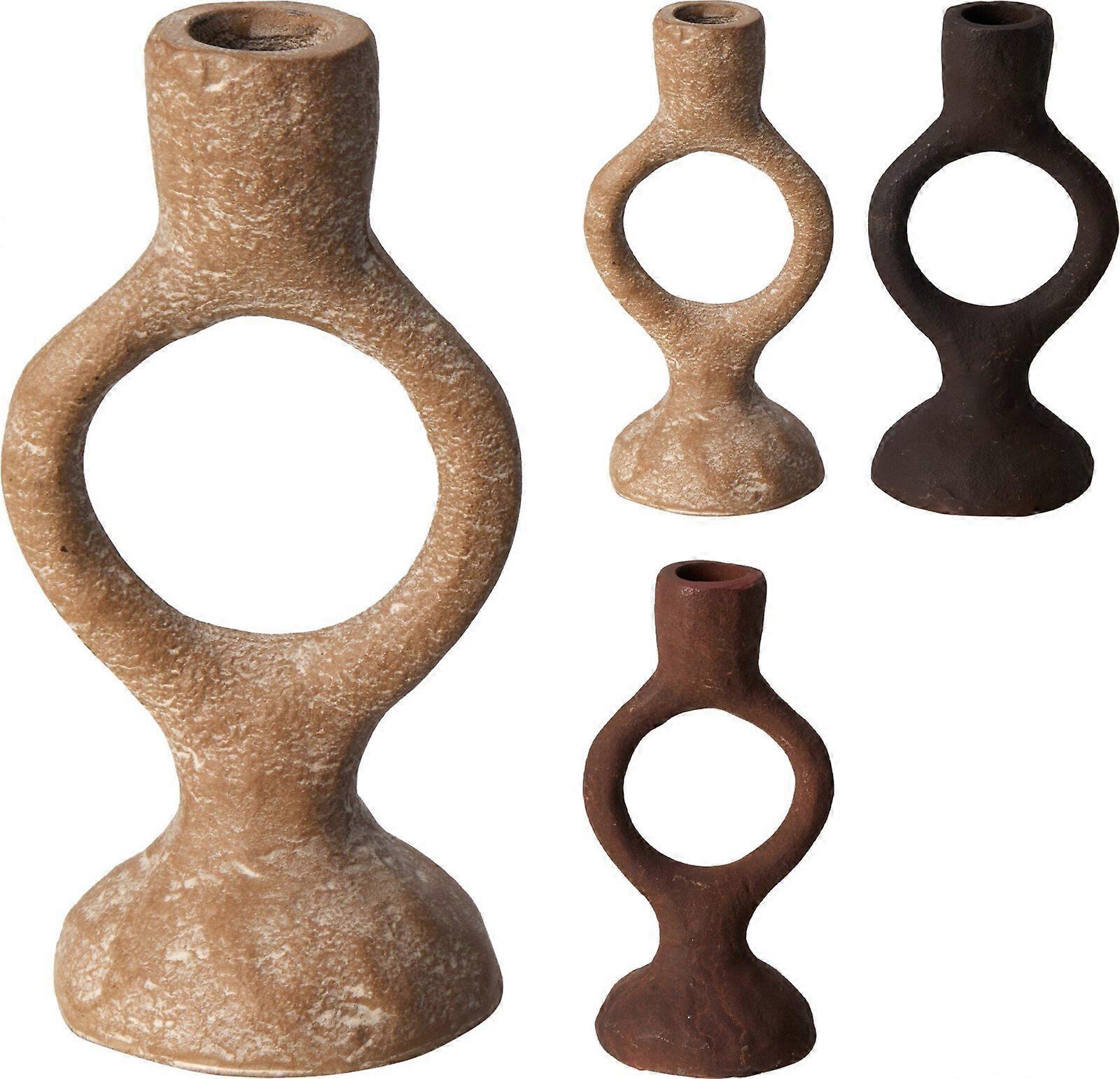 Ljusstake Metall Rödbrun 17 cm