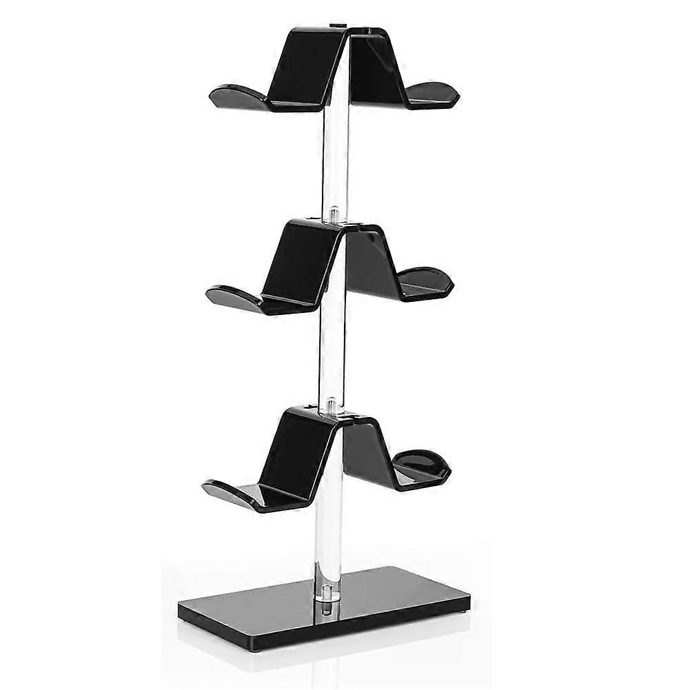 3 Tier Gaming Controller Stand with Headset Holder, Adjustable Acrylic Rack with Cable Management