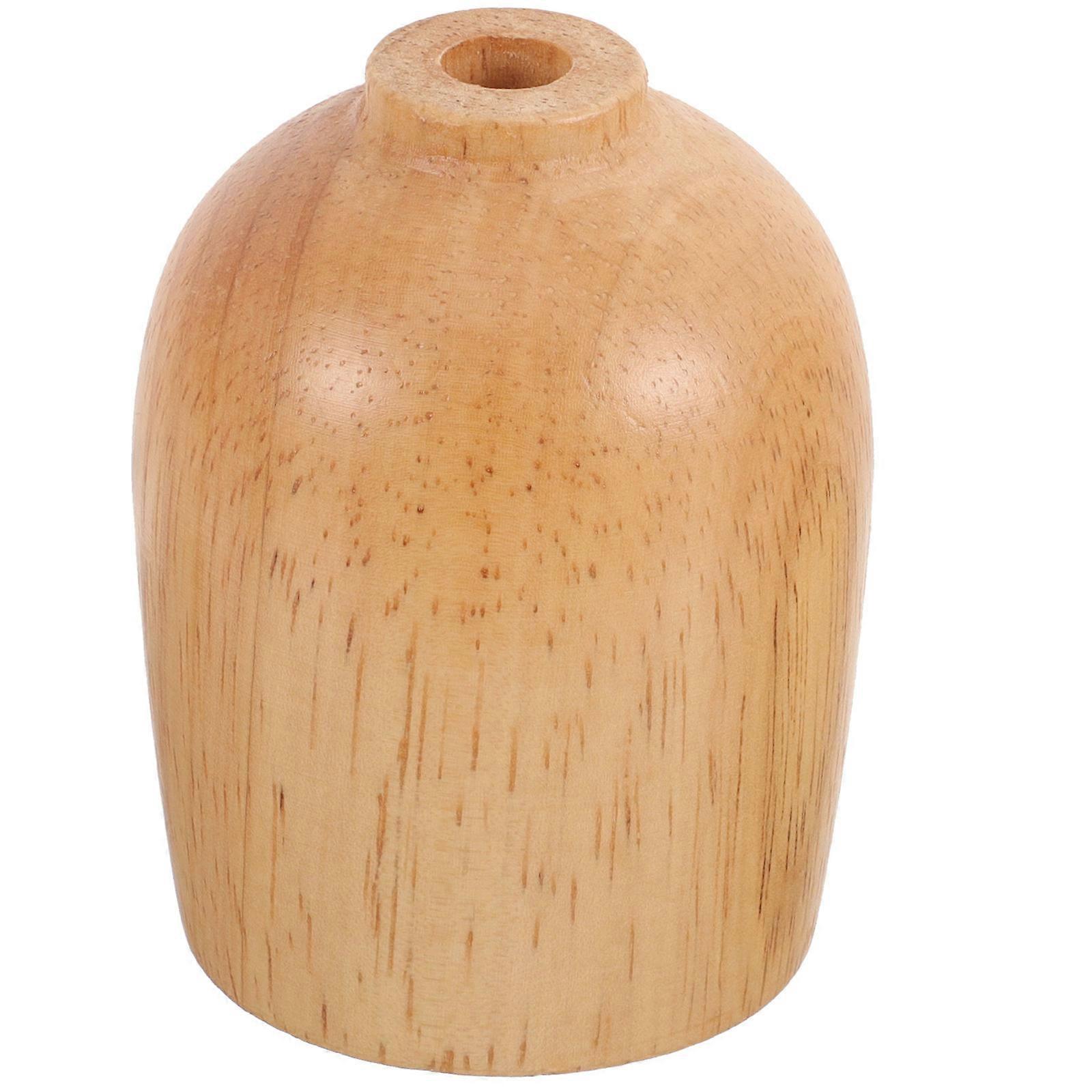 Wall Ceiling Light E27 Lamp Cup Base Made of Solid Wood Brown