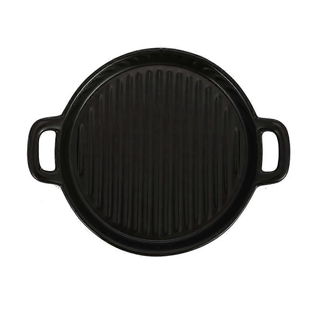Ceramic Baking Tray for Kitchen Use 1Pcs Black Handle Cooking Pan