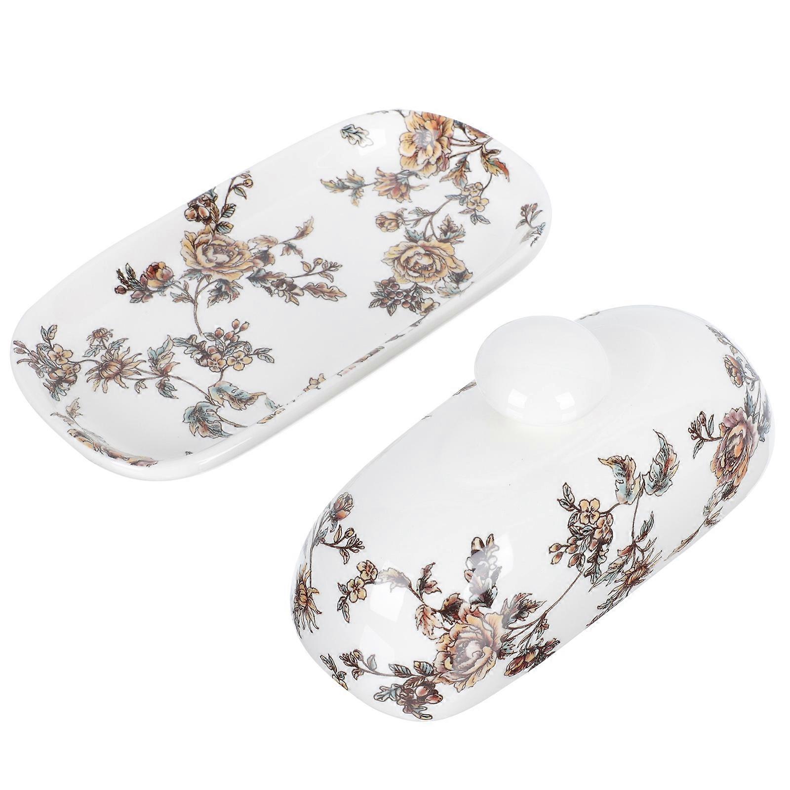 White Ceramic Butter Box for Storage Use 1Pcs Food Serving Dish