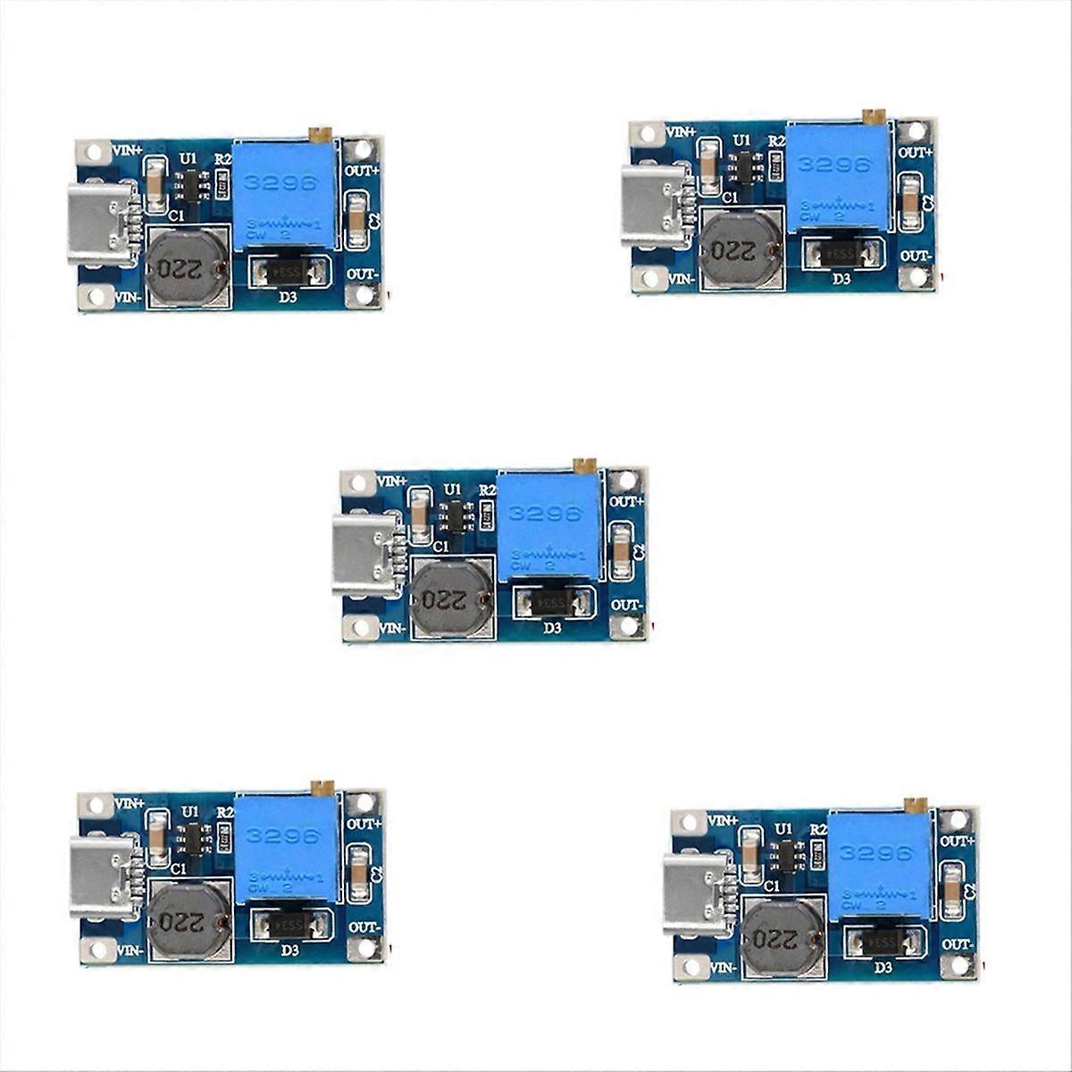5Pcs 2A DC-DC Step Up Boost Module with TYPE-C-USB