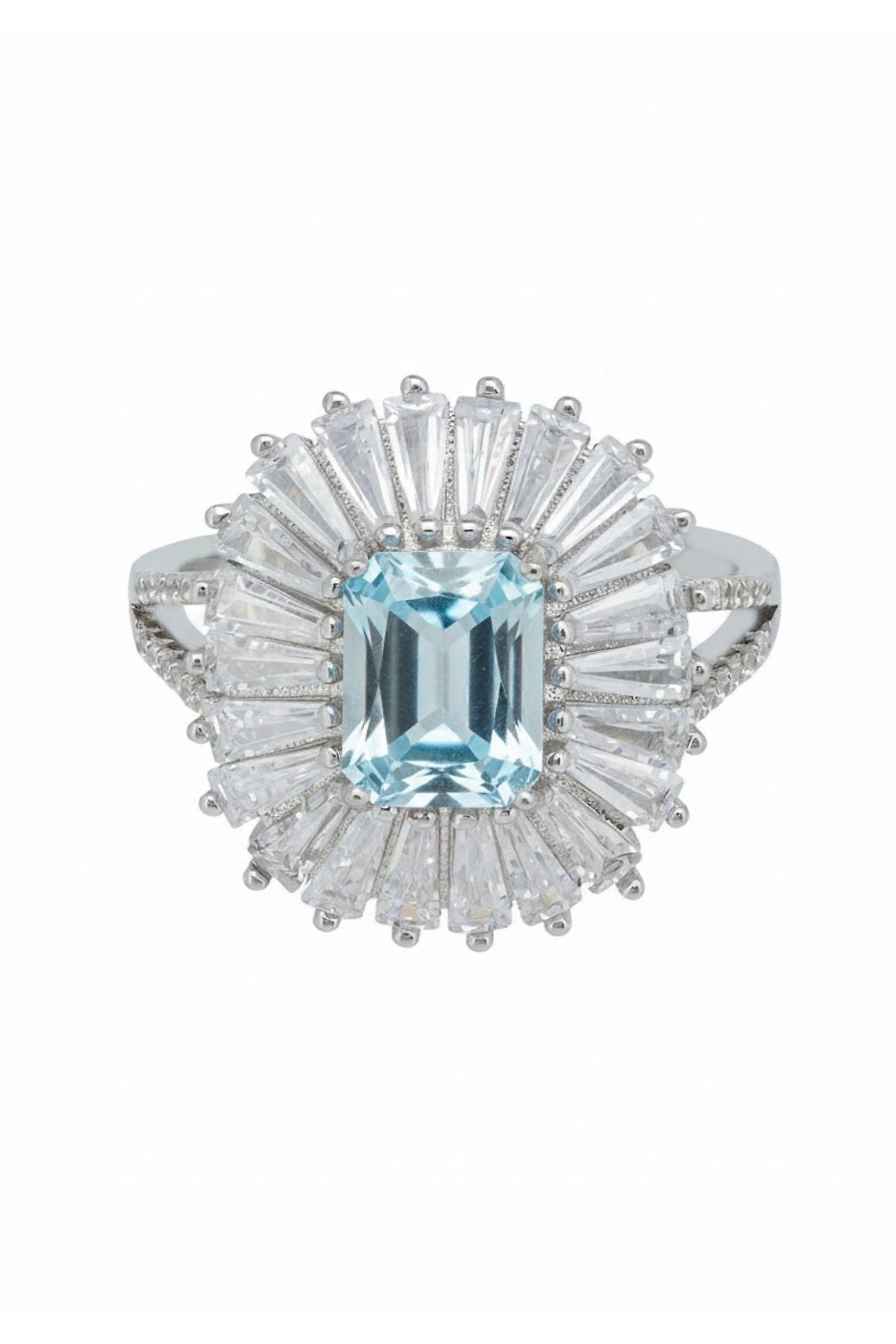 Countess Cocktail Ring Blue Topaz Silver