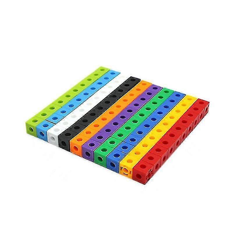 100pcs Mathematics Linking Cubes, Numberblocks, Interlocking Multilink Counting Blocks
