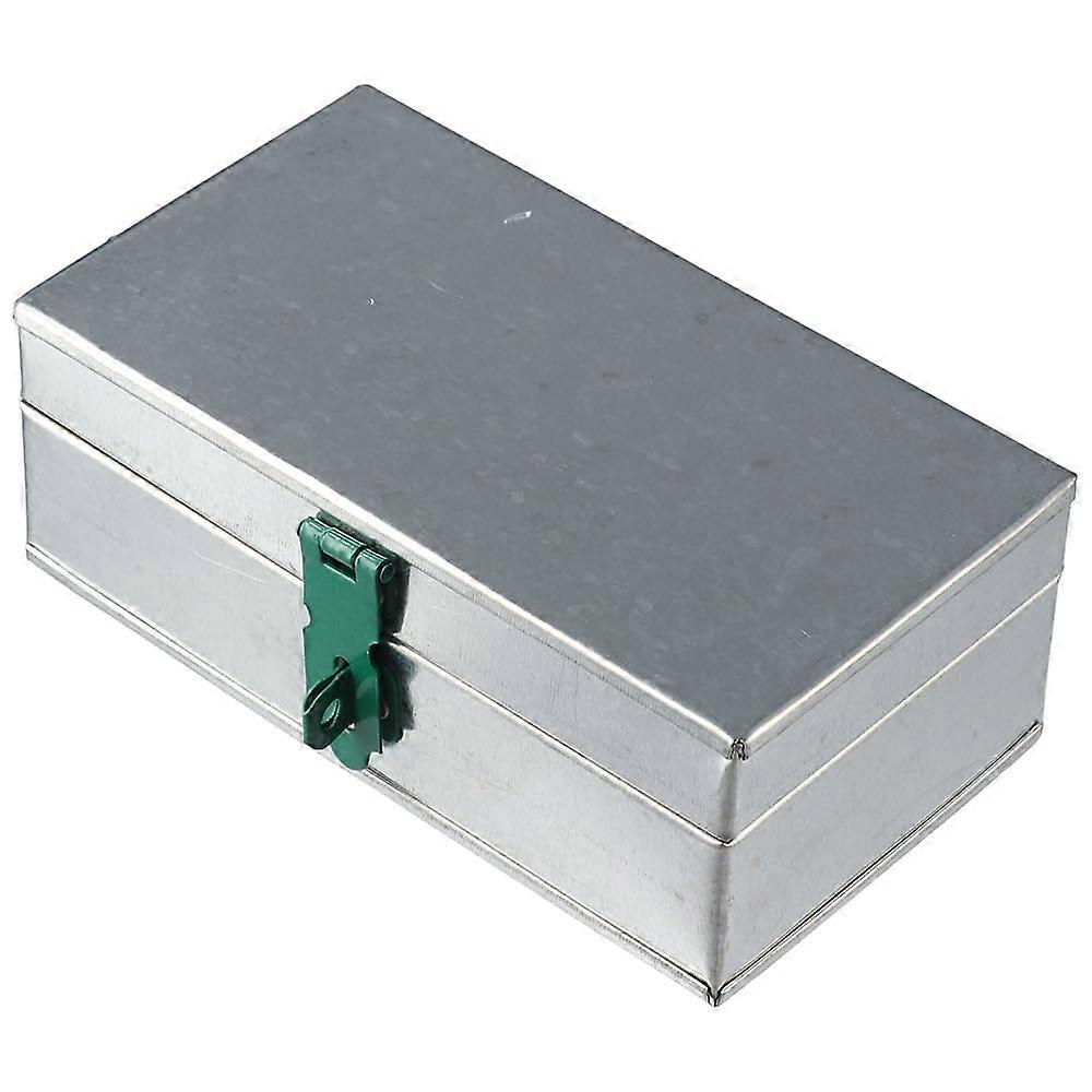Fireproof Document Box with Durable Metal Exterior, Silver Rectangular Safe for Home and Office Storage
