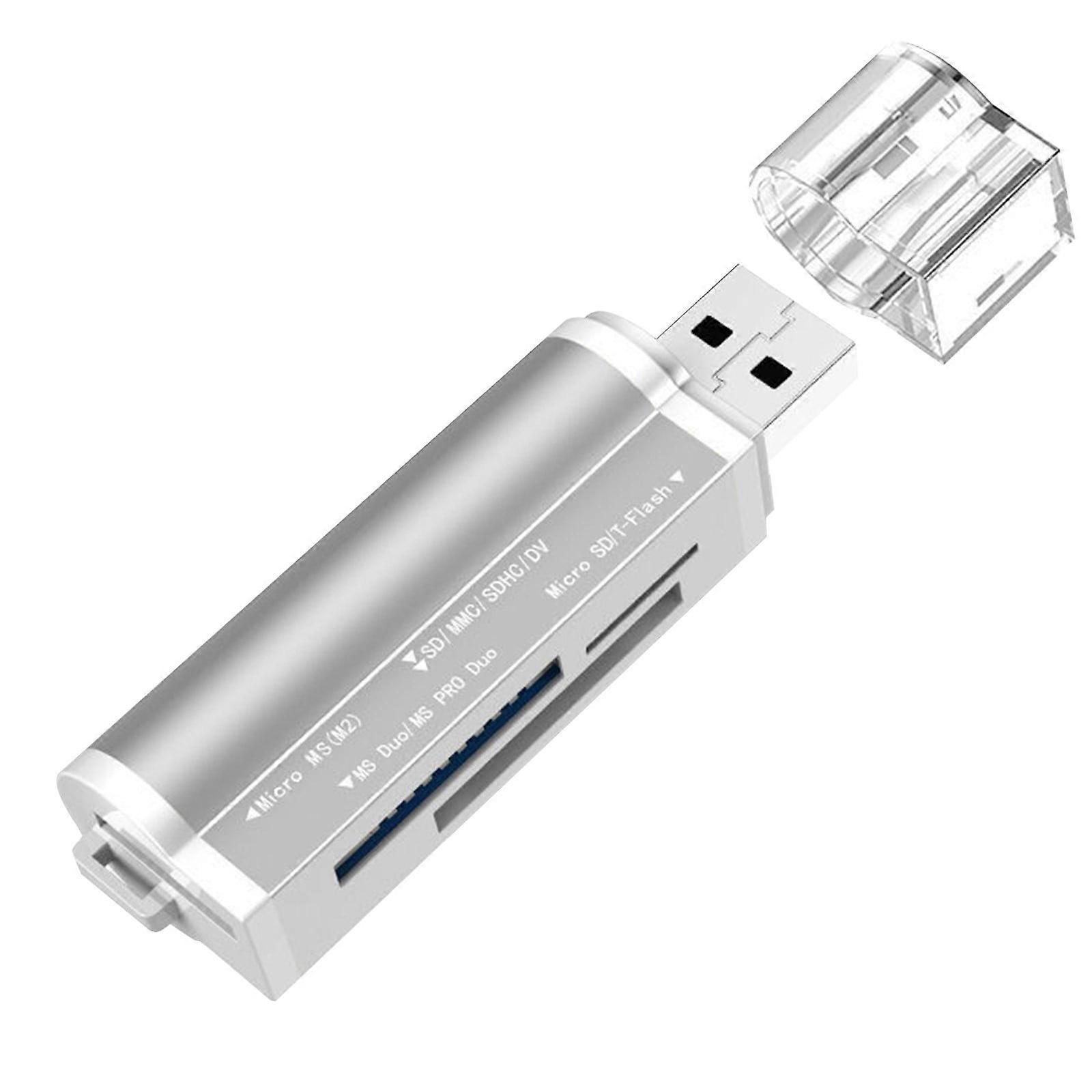 Multi-Function High-Speed Card Reader for Phone & PC — SD/TF/Memory Stick, Car & Camera Compatible