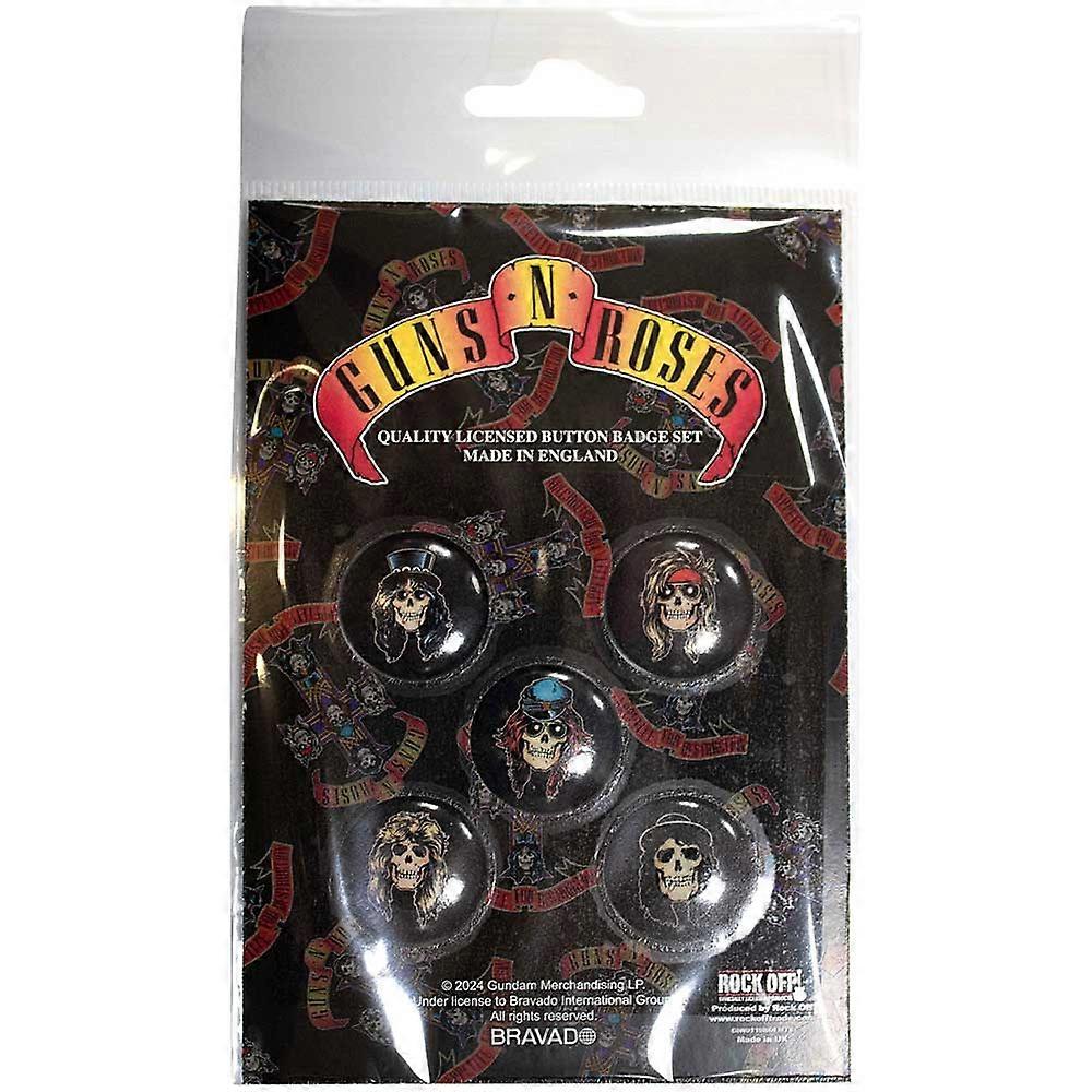 Guns N' Roses Appetite Skulls 5 Pack Button Badge Pack
